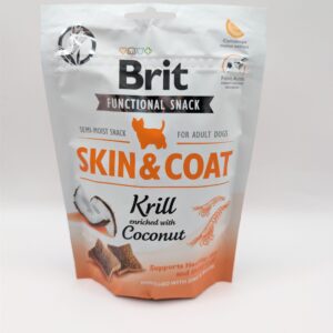 Brit Functional Dog Snack Skin & Coat Krill 150g - przysmaki kryl i kokos