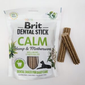 Brit Dental Stick Dog Calm with Hemp & Motherwort 251g - Przysmaki dentystyczne z dodatkiem konopi, rumianku i serdecznika