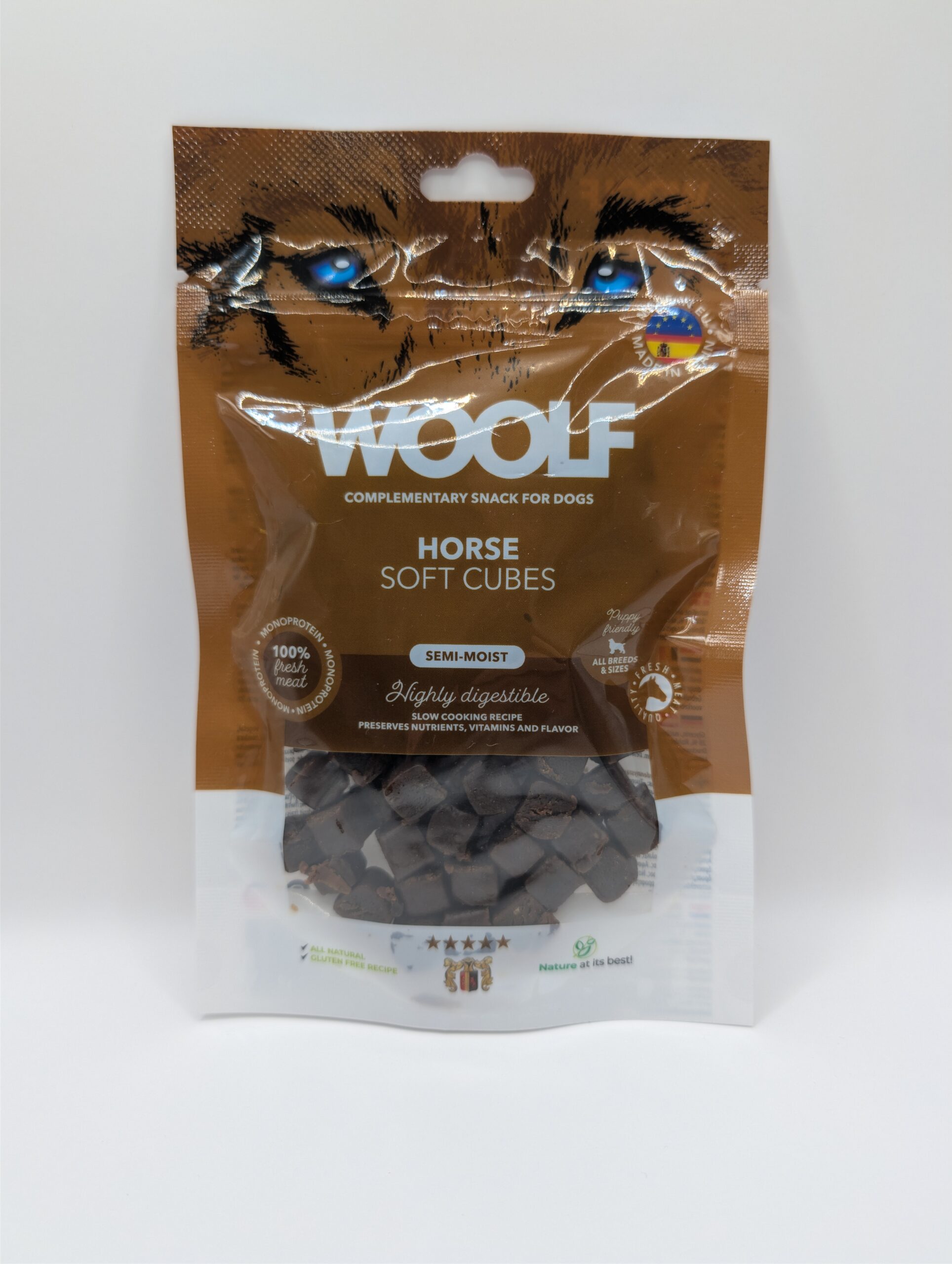 Woolf Soft Cubes Horse Monoprotein 100g
