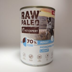 RAW PALEO COD LIGHT MONOPROTEIN ADULT DOG 400g - mokra karma dla psów z tendencją do nadwagi monoproteina z dorszem