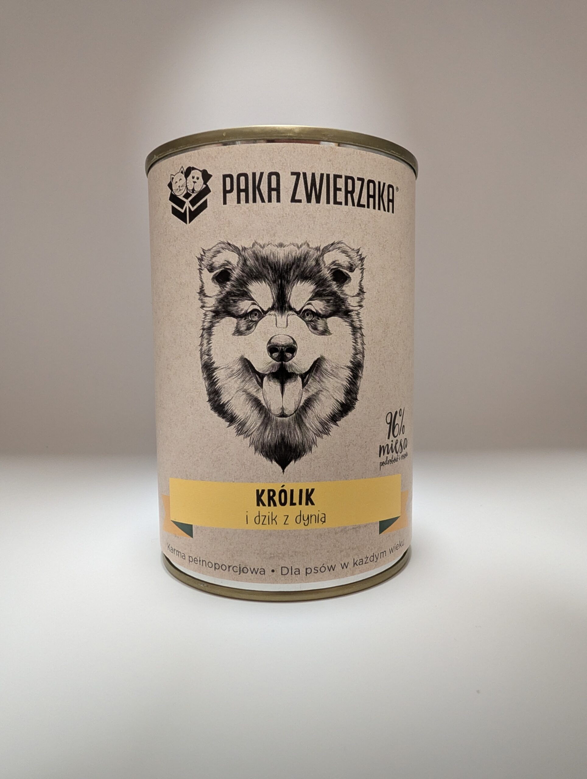 PAKA ZWIERZAKA Karma mokra dla psa królik i dzik z dynią 400 g