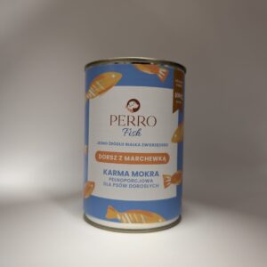Karma mokraPERRO Dorsz z marchewką – monobiałkowa formuła dla psów dorosłych 400g