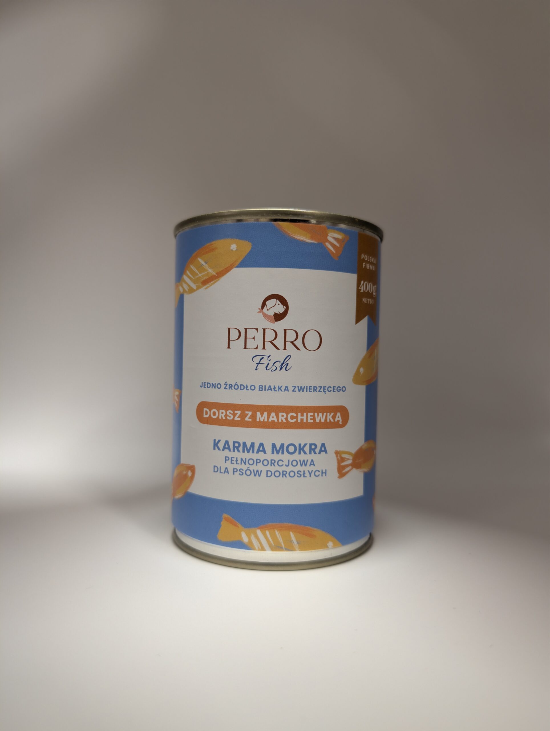 Karma mokraPERRO Dorsz z marchewką – monobiałkowa formuła dla psów dorosłych 400g
