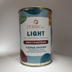PERRO LIGHT Karma mokra Indyk z warzywami – monobiałkowa formuła dla psów dorosłych 400g