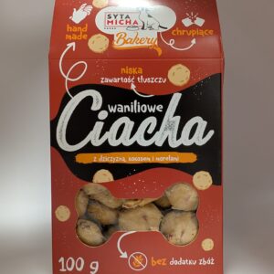 SYTA MICHA Waniliowe ciacha z dziczyzną, kokosem i morelami 100g