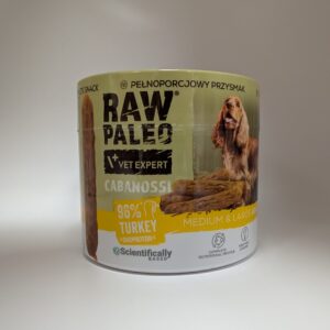 RAW PALEO Cabanossi Turkey Medium Large 100g - naturalny przysmak w formie kiełbaski dla psa