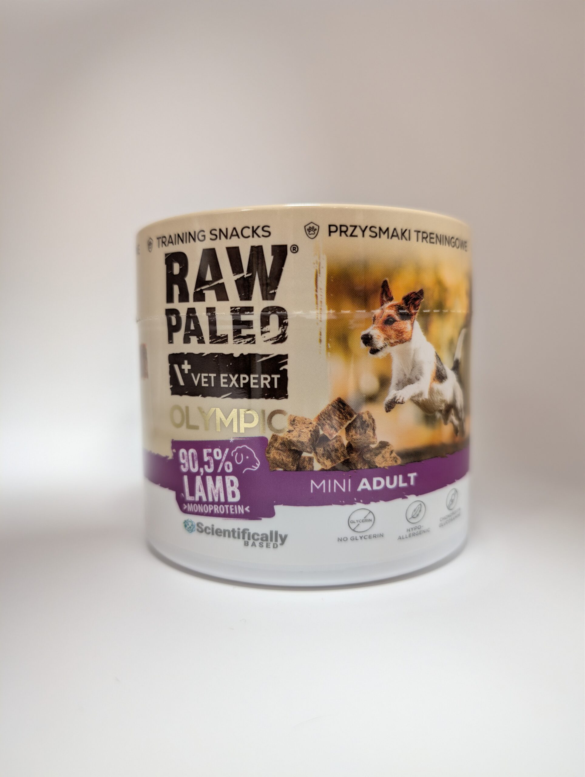 RAW PALEO Olympic Lamb Mini 90g - hipoalergiczny monoproteinowy przysmak treningowy dla psa