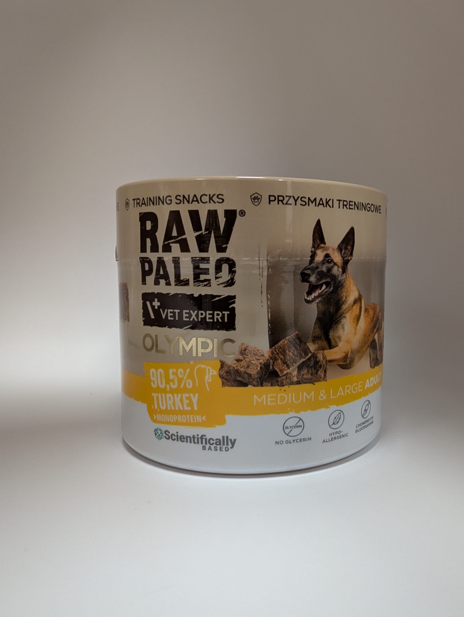 RAW PALEO Olympic Turkey Medium Large 90g - hipoalergiczny monoproteinowy przysmak treningowy dla psa