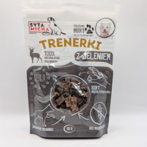 SYTA MICHA Trenerki z jeleniem dla psa 80g