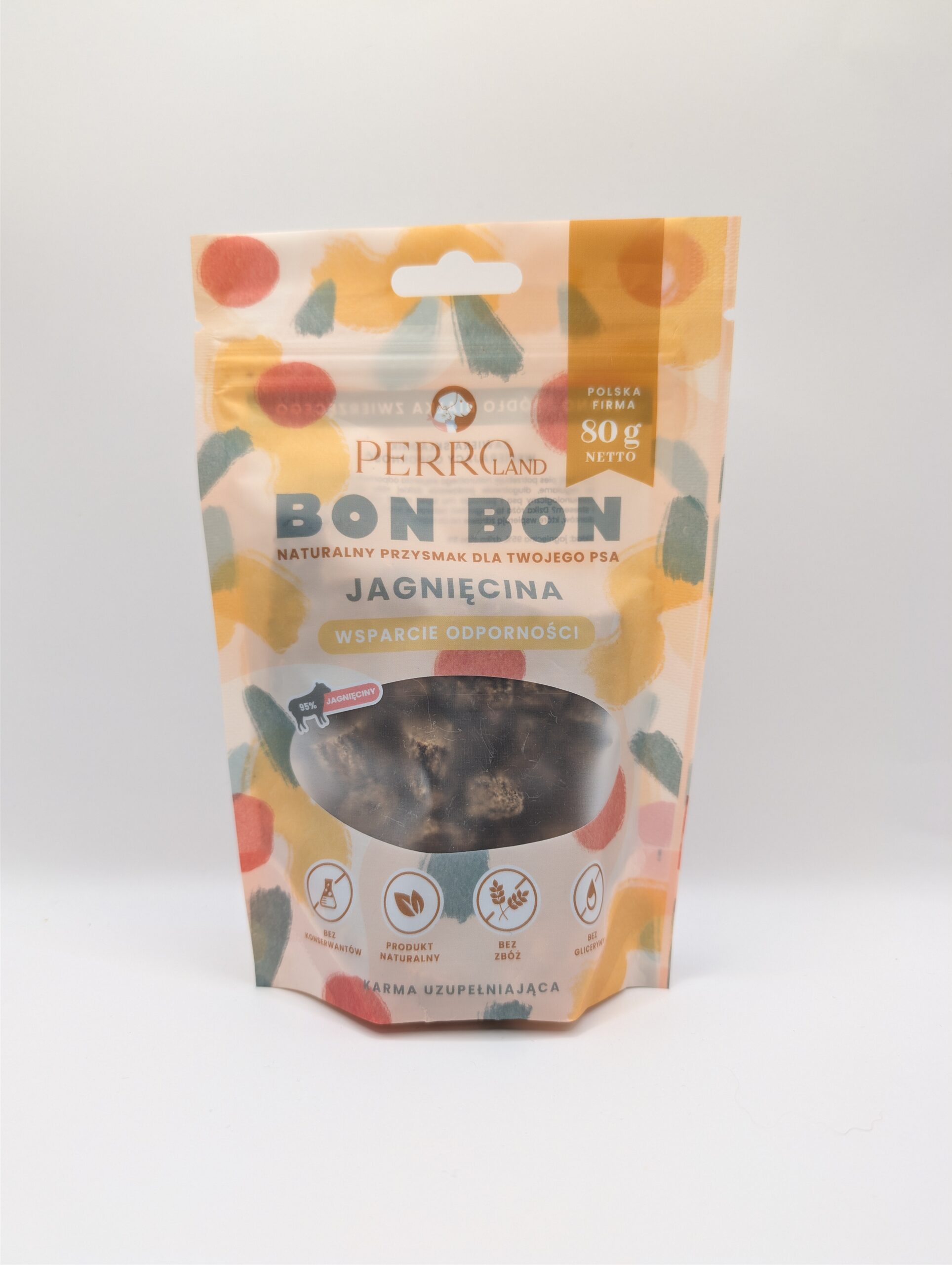 PERRO BON BON Jagnięcina – Wsparcie odporności Przysmaki z dodatkiem funkcyjnym 80g