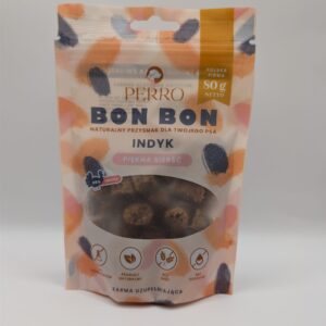 PERRO BON BON Indyk – Piękna sierść Przysmaki z dodatkiem funkcyjnym 80g