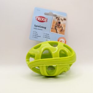 TRIXIE Pilka Rugby z otworami TPE limonkowa 11 cm