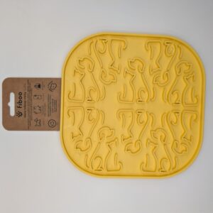 FIBOO LOLLIPOP STICKY Rozmiar: 19×19 cm ŻÓŁTY - Mata do lizania z przyssawkami