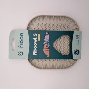 fiboo Antypoślizgowa mata i miska do karmienia dla psa 2w1 - FIBOOWL S beżowy