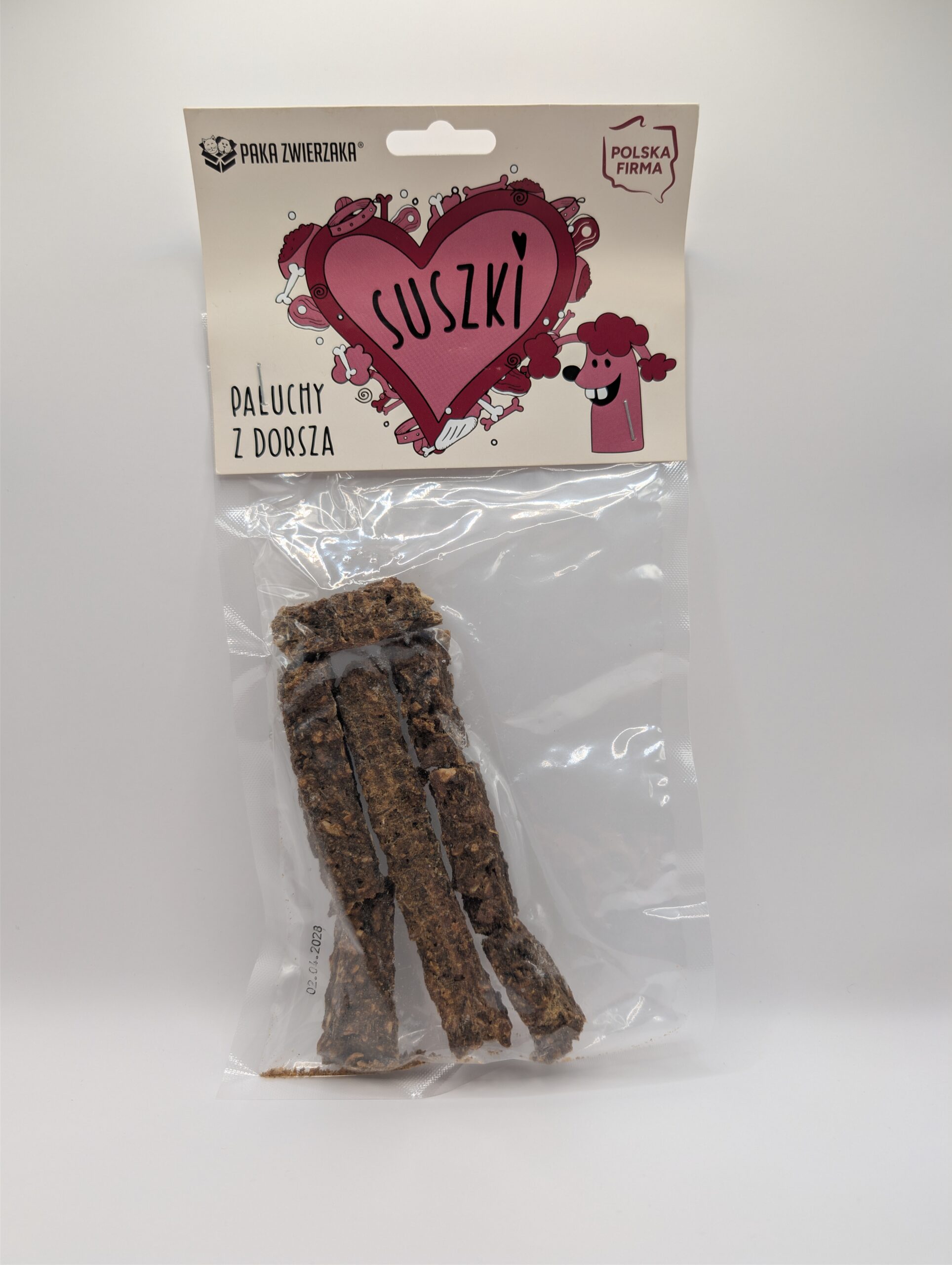 Gryzak dla psa PAKA ZWIERZAKA SUSZKI Paluchy z dorsza 60g