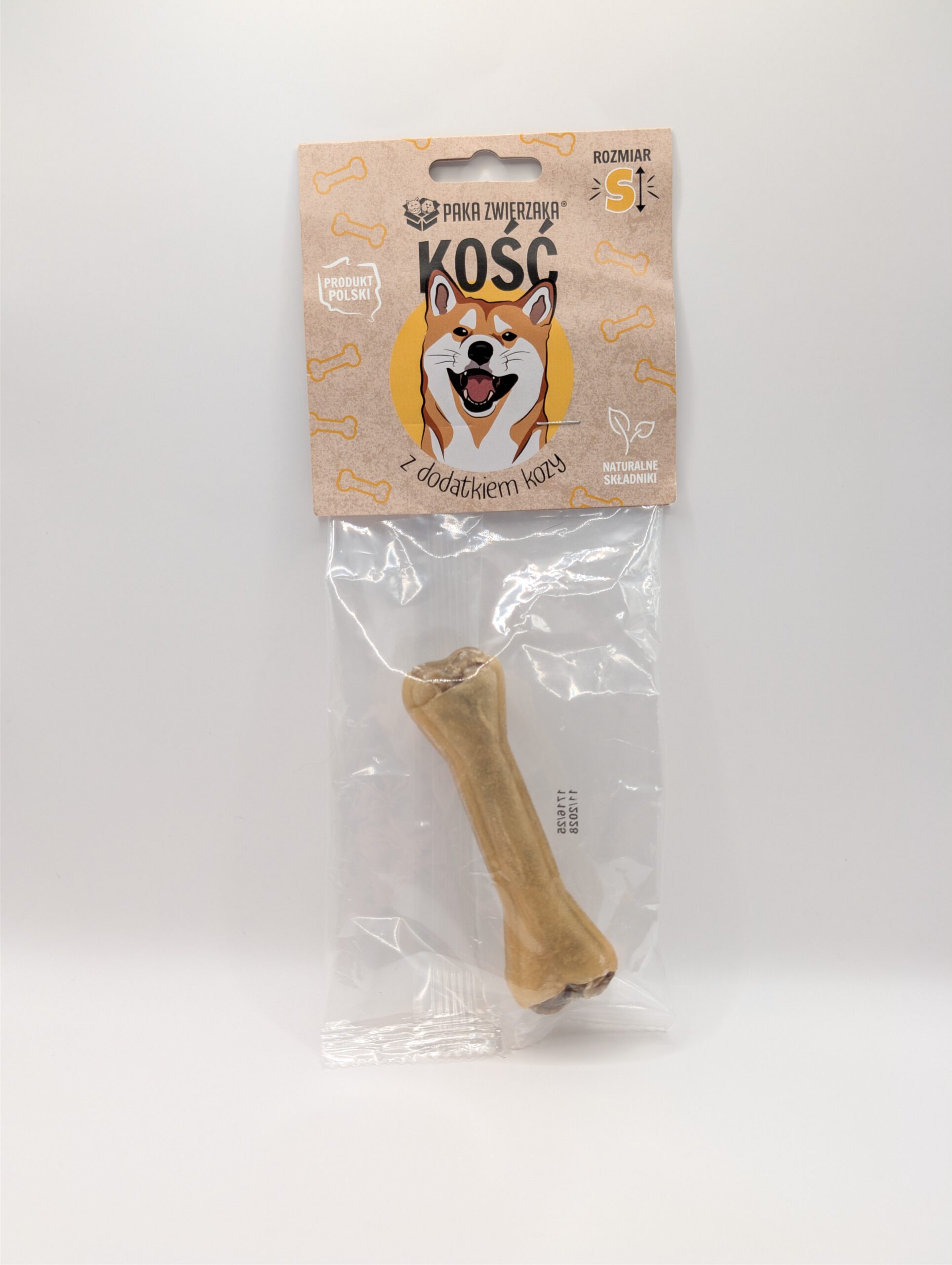 Gryzak dla psa PAKA ZWIERZAKA kość z dodakiem kozy S- 10 cm 35 g