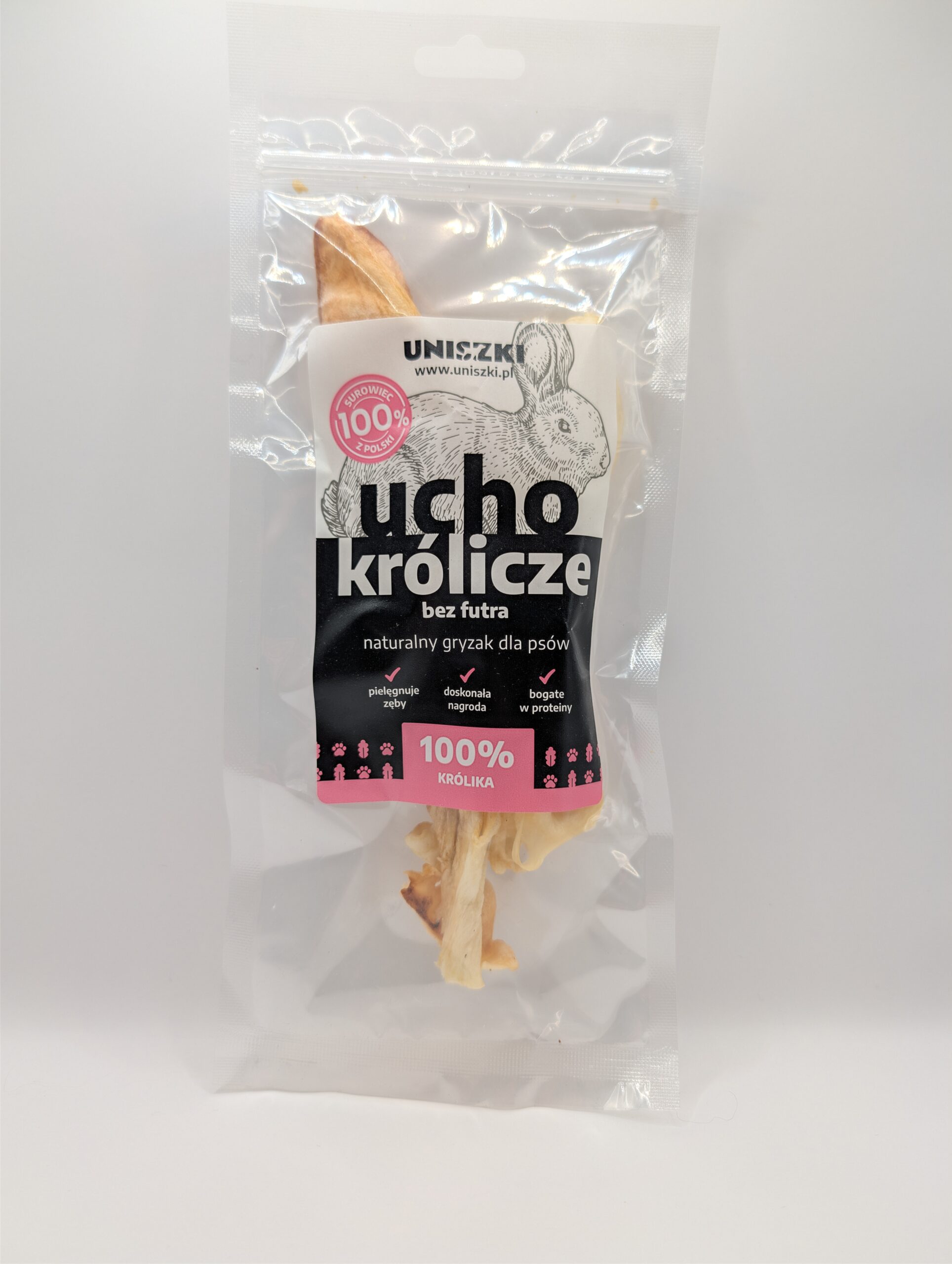 UNISZKI Ucho królicze bez futra 2szt